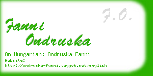 fanni ondruska business card